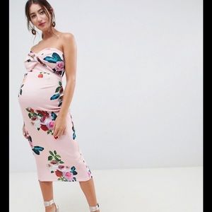Floral Midi Maternity Dress